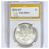 1878 8TF Morgan Silver Dollar PGA MS64+ 1878 8TF Morgan Silver Dollar PGA MS64+