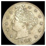 1905 Liberty Victory Nickel CLOSELY UNCIRCULATED 1905 Liberty Victory Nickel CLOSELY UNCIRCULATED
