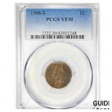 1908-S Indian Head Cent PCGS VF30 1908-S Indian Head Cent PCGS VF30