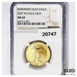 2007-W $25 1/2oz Burnished Gold Eagle NGC MS69 2007-W $25 1/2oz Burnished Gold Eagle NGC MS69