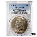 1971-D Ike $1 FS-901 PCGS MS65 Ty 1 Rev RDV-006 1971-D Ike $1 FS-901 PCGS MS65 Ty 1 Rev RDV-006