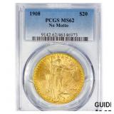 1908 $20 Gold Double Eagle PCGS MS62 No Motto 1908 $20 Gold Double Eagle PCGS MS62 No Motto