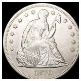 1870 Seated Liberty Dollar CLOSELY UNCIRCULATED 1870 Seated Liberty Dollar CLOSELY UNCIRCULATED