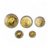 1986 China 2oz Gold Panda Proof Set (5 Coins) 1986 China 2oz Gold Panda Proof Set (5 Coins)