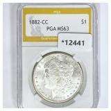 1882-CC Morgan Silver Dollar PGA MS63 1882-CC Morgan Silver Dollar PGA MS63