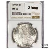 1890-S Morgan Silver Dollar NGC MS62 1890-S Morgan Silver Dollar NGC MS62
