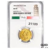 1865T 20 Lire .23oz Italy Gold NGC AU55 1865T 20 Lire .23oz Italy Gold NGC AU55