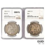 1898-S, 1896-O Set (2) Morgan Silver Dollar NGC 1898-S, 1896-O Set (2) Morgan Silver Dollar NGC