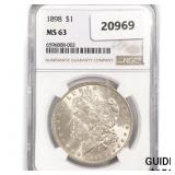 1898 Morgan Silver Dollar NGC MS63 1898 Morgan Silver Dollar NGC MS63