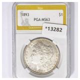 1893 Morgan Silver Dollar PGA MS63 1893 Morgan Silver Dollar PGA MS63