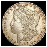 1891-CC Morgan Silver Dollar CLOSELY UNCIRCULATED 1891-CC Morgan Silver Dollar CLOSELY UNCIRCULATED