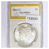 1884-CC Morgan Silver Dollar PGA MS64+ 1884-CC Morgan Silver Dollar PGA MS64+