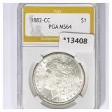 1882-CC Morgan Silver Dollar PGA MS64 1882-CC Morgan Silver Dollar PGA MS64