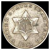 1853 Silver Three Cent LIGHTLY CIRCULATED 1853 Silver Three Cent LIGHTLY CIRCULATED