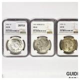 Set 1921 Morgan, 1923 & 1924 Peace Dollars NGC Set 1921 Morgan, 1923 & 1924 Peace Dollars NGC