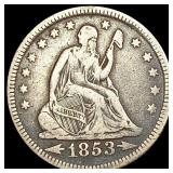 1853 Arws & Rays Seated Liberty Quarter NICELY 1853 Arws & Rays Seated Liberty Quarter NICELY