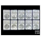 (10) 2022 American Silver Eagles NGC - MS70 (10) 2022 American Silver Eagles NGC - MS70