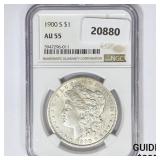 1900-S Morgan Silver Dollar NGC AU55 1900-S Morgan Silver Dollar NGC AU55