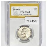 1940-D Washington Silver Quarter PGA MS64 DDO 1940-D Washington Silver Quarter PGA MS64 DDO