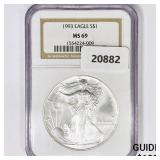 1993 American Silver Eagle NGC MS69 1993 American Silver Eagle NGC MS69