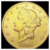 1881-S $20 Gold Double Eagle NEARLY UNCIRCULATED 1881-S $20 Gold Double Eagle NEARLY UNCIRCULATED