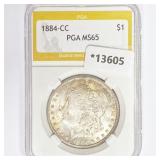 1884-CC Morgan Silver Dollar PGA MS65 1884-CC Morgan Silver Dollar PGA MS65