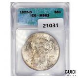 1922-D Silver Peace Dollar ICG MS63 1922-D Silver Peace Dollar ICG MS63
