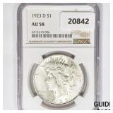 1923-D Silver Peace Dollar NGC AU58 1923-D Silver Peace Dollar NGC AU58