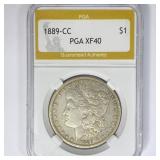 1889-CC Morgan Silver Dollar PGA XF40 1889-CC Morgan Silver Dollar PGA XF40