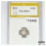 1839 Seated Liberty Half Dime PGA MS63+ 1839 Seated Liberty Half Dime PGA MS63+