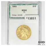 1893 $10 Gold Eagle PCI MS62 PL 1893 $10 Gold Eagle PCI MS62 PL