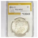 1892-CC Morgan Silver Dollar PGA MS62 1892-CC Morgan Silver Dollar PGA MS62