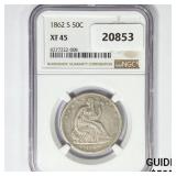 1862-S Seated Liberty Half Dollar NGC XF45 1862-S Seated Liberty Half Dollar NGC XF45