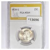 1939-S Washington Silver Quarter PGA MS64 1939-S Washington Silver Quarter PGA MS64