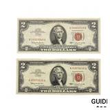 1963 US $2 Legal Tender Notes (2 Items)