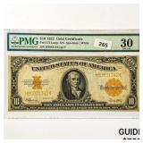 1922 US $10 Gold Cert. PMG VF30