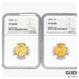 [2]1955 Wheat Cent NGC PF68 RD