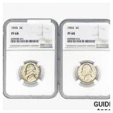 [2]1955 Jefferson Nickel NGC PF68