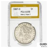 1887-O Morgan Silver Dollar PGA AU58 VAM-2 Triple