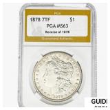 1878 REV78 Morgan Silver Dollar PGA MS63