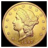 1897-S $20 Gold Double Eagle CHOICE AU