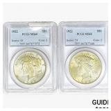 [2]1922 Silver Peace Dollar PCGS MS64