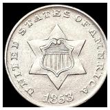 1853 Silver Three Cent UNCIRCULATED