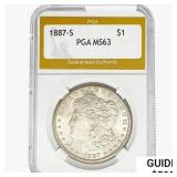 1887-S Morgan Silver Dollar PGA MS63