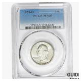1935-D Washington Silver Quarter PCGS MS65