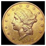 1902 $20 Gold Double Eagle CLOSELY UNCIRCULATED