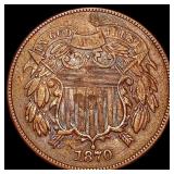 1870 Two Cent Piece CLOSELY UNCIRCULATED