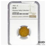 1863 Indian Head Cent NGC XF45