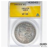 1901-S Morgan Silver Dollar ANACS VF35 VAM-2