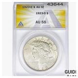1923-D Silver Peace Dollar ANACS AU55